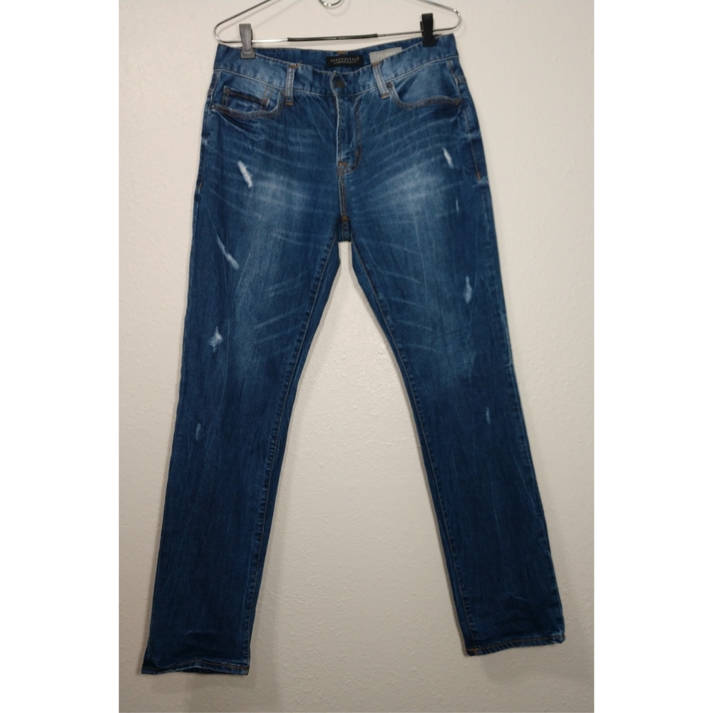 Aeropostale Men's 31 x 32 Skinny Distressed Jeans Pants Dark Wash